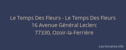 Le Temps Des Fleurs - Le Temps Des Fleurs
