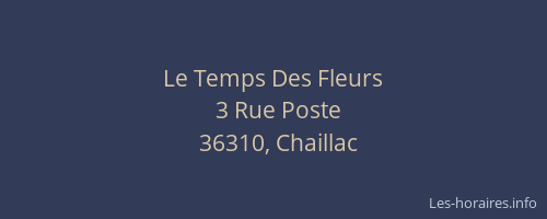 Le Temps Des Fleurs