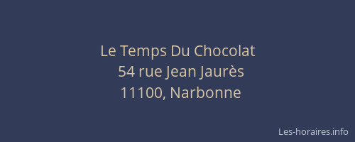 Le Temps Du Chocolat