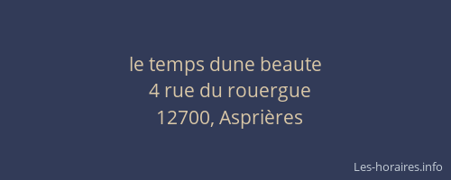 le temps dune beaute