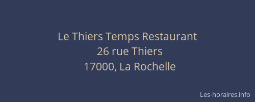 Le Thiers Temps Restaurant