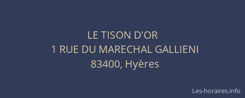LE TISON D'OR