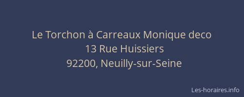 Le Torchon à Carreaux Monique deco