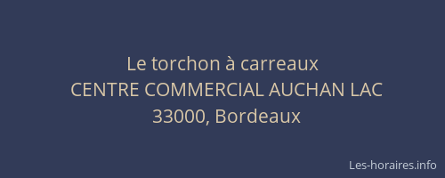 Le torchon à carreaux