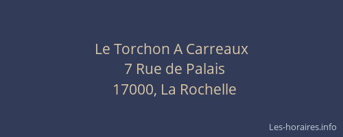 Le Torchon A Carreaux