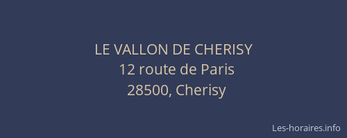 LE VALLON DE CHERISY