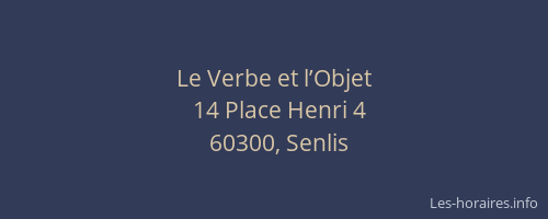 Le Verbe et l’Objet