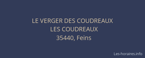 LE VERGER DES COUDREAUX