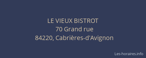 LE VIEUX BISTROT