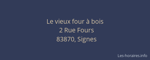 Le vieux four à bois