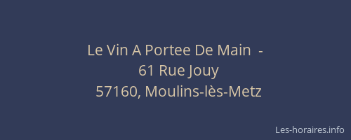 Le Vin A Portee De Main  -