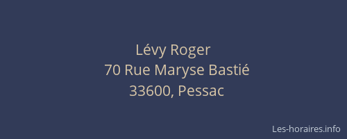 L&eacute;vy Roger