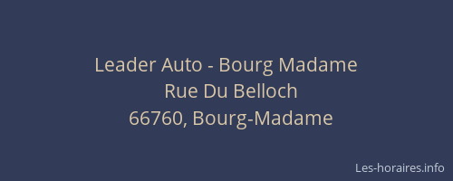Leader Auto - Bourg Madame