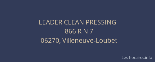 LEADER CLEAN PRESSING