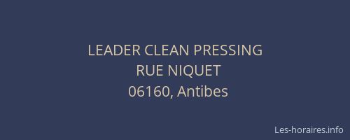 LEADER CLEAN PRESSING