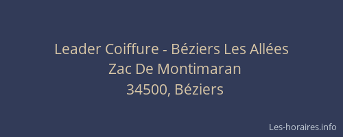 Leader Coiffure - Béziers Les Allées