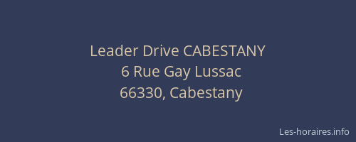 Leader Drive CABESTANY