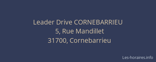 Leader Drive CORNEBARRIEU