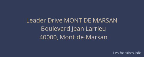 Leader Drive MONT DE MARSAN