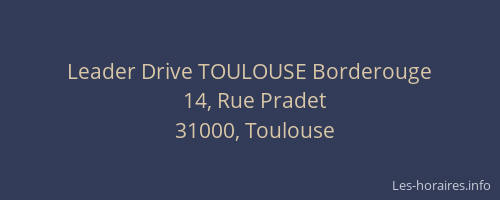 Leader Drive TOULOUSE Borderouge