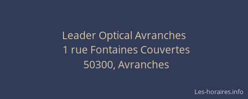 Leader Optical Avranches