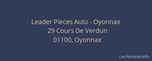 Leader Pieces Auto - Oyonnax