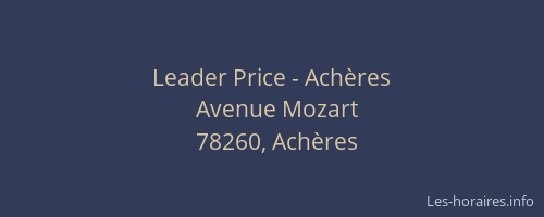 Leader Price - Achères