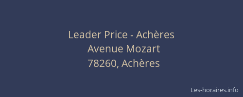 Leader Price - Ach&egrave;res