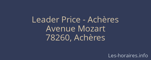 Leader Price - Achères