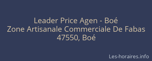 Leader Price Agen - Boé