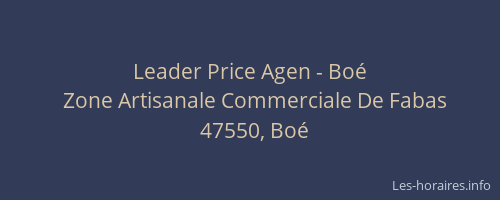 Leader Price Agen - Boé