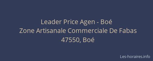 Leader Price Agen - Bo&eacute;