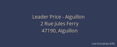 Leader Price - Aiguillon
