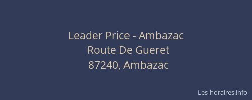 Leader Price - Ambazac