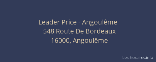 Leader Price - Angoulême