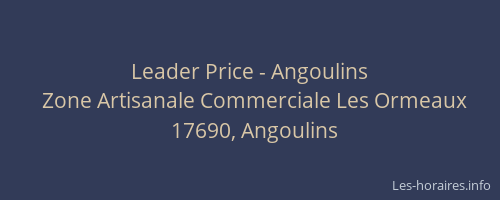 Leader Price - Angoulins