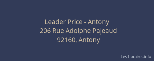 Leader Price - Antony