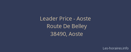 Leader Price - Aoste