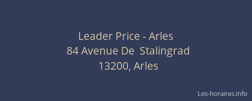 Leader Price - Arles