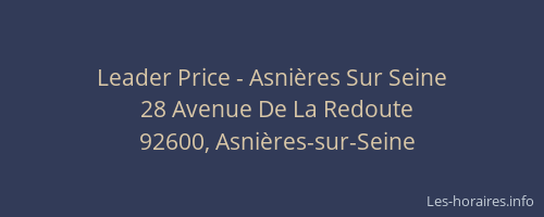 Leader Price - Asnières Sur Seine