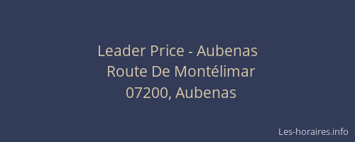 Leader Price - Aubenas