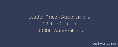 Leader Price - Aubervilliers
