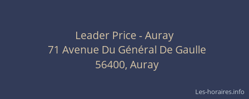 Leader Price - Auray
