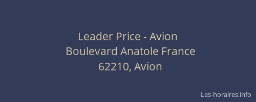 Leader Price - Avion