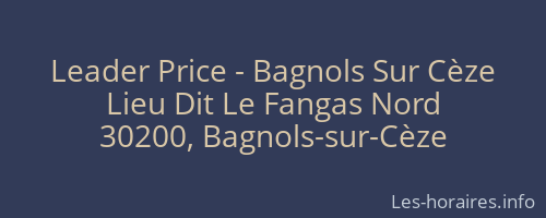 Leader Price - Bagnols Sur Cèze