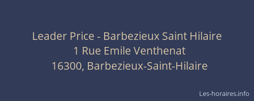Leader Price - Barbezieux Saint Hilaire