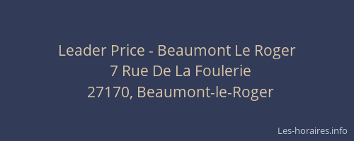 Leader Price - Beaumont Le Roger