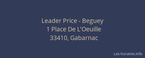 Leader Price - Beguey