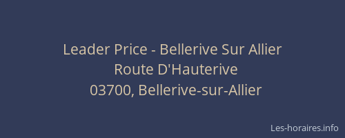 Leader Price - Bellerive Sur Allier