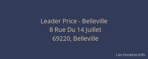 Leader Price - Belleville